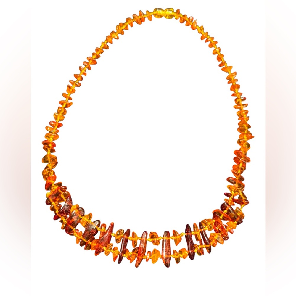 Vintage Authentic Baltic Honey Amber Double Strand Beaded Necklace